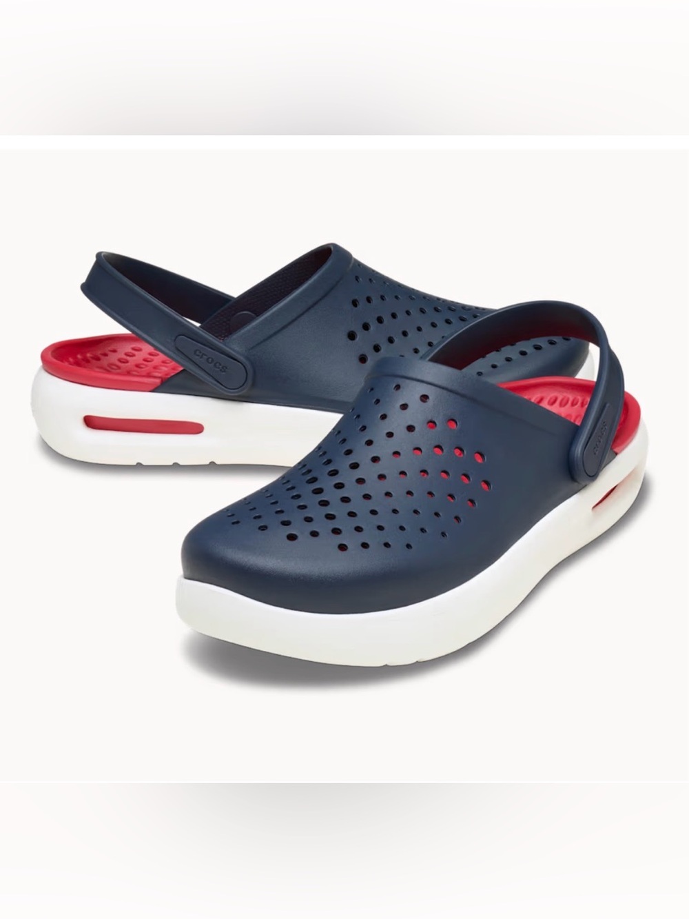 Crocs NWT navy and red InMotion LiteRide™ Clog Mens 10 women’s 12